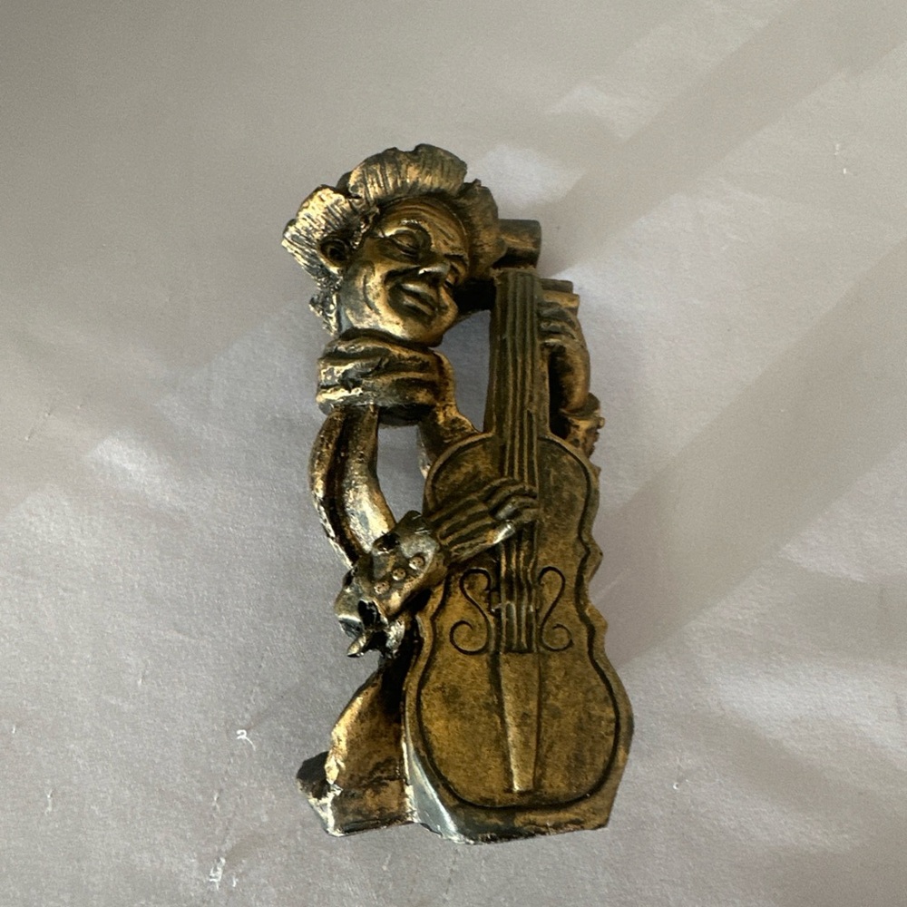 Gold tone guitar player wall hook home #retrodecor